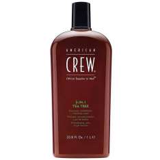 Tratamento 3 em 1 American Crew, Shampoo, Condicionador e Gel de Banho com Tea Tree 1L