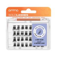 Amma SoloLashes Trio Cílios Postiços Individuais com Nós, Feitos de Fibra Sintética Vegana x2 Volume 32 unidades