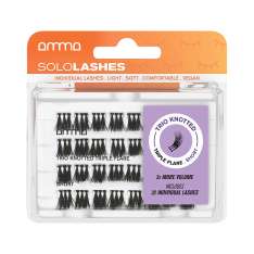 Amma SoloLashes Trio Cílios Postiços Individuais com Nós, Feitos de Fibra Sintética Vegana x3 Volume 32 unidades