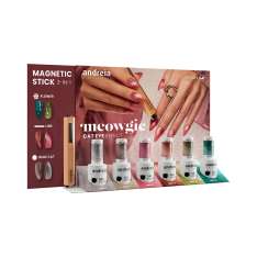 Andreia Gel Polish Esmalte Semipermanente Meowgic Cat Eye Effect Collection Edição Limitada Display 6 Unidades + Ímã