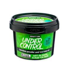 Frasco de beleza sob controle esfoliante facial anti-manchas com árvore do chá e bambu 120g