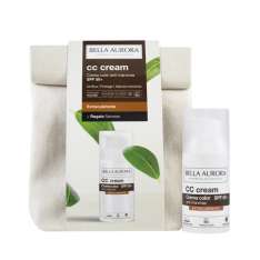 Bella Aurora Pack CC Creme Antimanchas FPS50+ Cobertura Extra 30ml + Bolsa de Higiene Pessoal