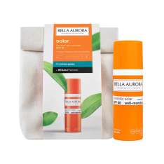 Bella Aurora Pacote Protetor Solar Anti-Manchas FPS50 para Pele Mista e Oleosa 50ml + Bolsa de Higiene Pessoal