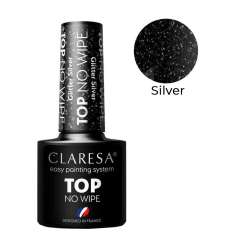 Top Coat Claresa No Wipe Glitter Silver 5ml