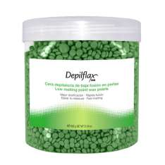 Depilflax Cera Solúvel em Gordura De Baixo Derretimento Em Pérolas Green Wax 600gr