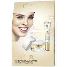 Conjunto de presentes para caracol Eveline Royale Creme diurno e noturno e contorno de olhos