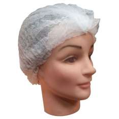 Tampas descartáveis de polipropileno branco acordeão 100 unidades