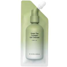 HIDEHERE Gel de limpeza facial de colágeno de chá verde com chá verde e colágeno para pele sensível 25ml