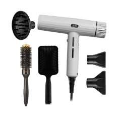 Secador de cabelo JRL Pack Forte Pro 2150W branco + escova antiestática BR3 + escova redonda JRL Multiplex