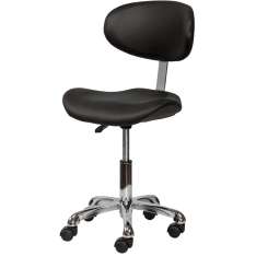 Banqueta profissional Keisy com encosto ergonômico 50x58cm preta