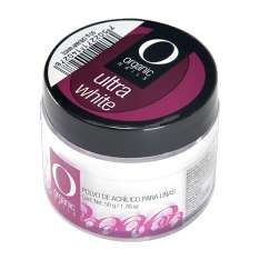 Organic Nails Pó Acrílico Sólido para Unhas Ultra Branco 50g