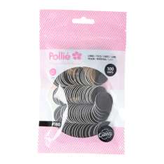 Pollié Pacote de Limas Polidoras Redondas para Pedicure 25MM 100 unidades