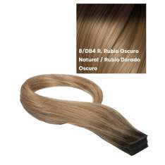 Seiseta Fita Em Extensão com Fita Adesiva Invisível 50/55cm 6 unidades 8/DBR4 Loiro Escuro Natural/Loiro Dourado Escuro