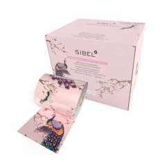 Rolo de folha metálica em relevo Sibel edição limitada com design de pavão 12,7 cm x 97 m