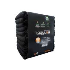 Pacote de toalhas de microfibra pretas com 10 unidades.