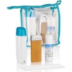Conjunto de depilação Xanitalia Pro Self Roller Competition Aquecedor de cera + recarga de cera depilatória + óleo de limpeza + tiras têxteis não tecidas