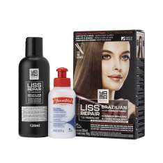 Yamá Beauty Yamaliss Liss Repair Kit Alisado Brasileño de Keratina 120ml + Yamasterol Crema Acondicionadora 90gr para Cabellos Oscuros